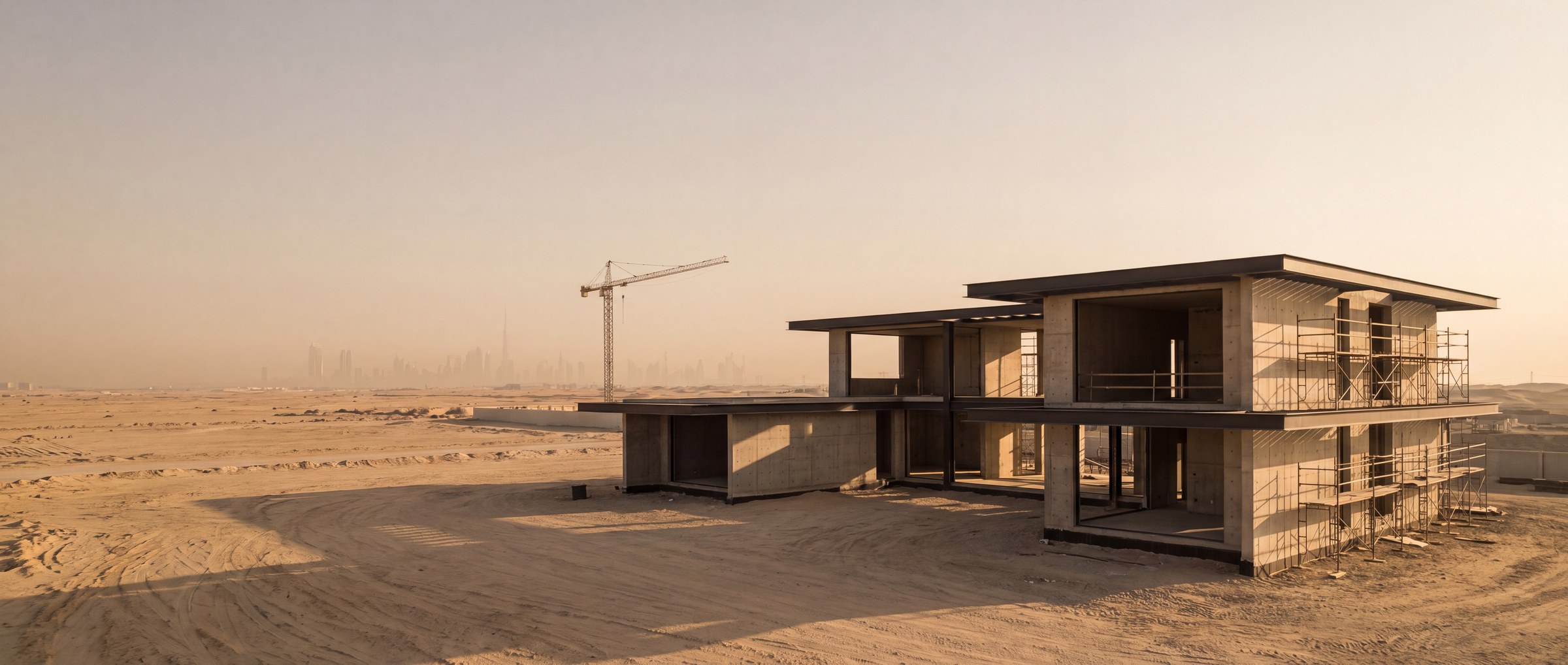 Completed villa in Dubai at dawn